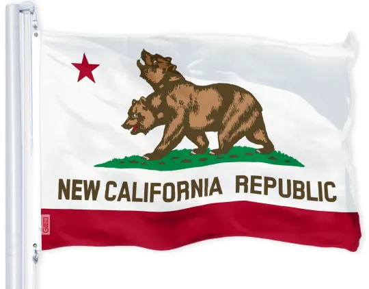 Discover New California Republic Flag 3x5FT Two Headed Bear NCR 150D Polyester Banner