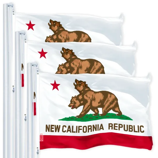 Discover NEW G128 New California Republic Flag 3-Pack 3x5 FT, Printed 150D Polyester