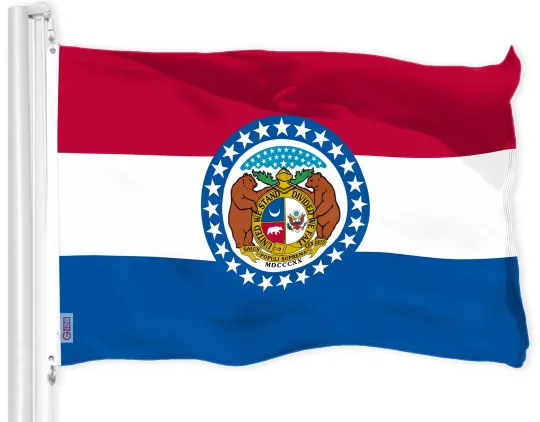 Discover G128 Missouri State Flag 3x5 Ft Printed 150D Polyester - Indoor/Outdoor