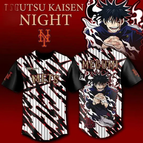 Discover Mets x Jujutsu Satoru Night 2026 Edition Baseball Jersey