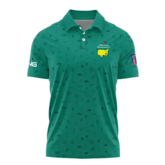 Discover Golf Masters Tournament P/Ping Polo Augusta Green Golf Sports Polo Shirt Men