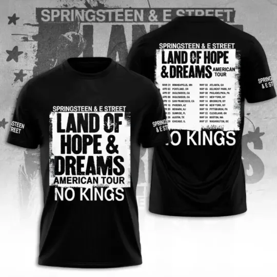 Bruce Springsteen E Street Band Tour 2026 3D T-Shirt