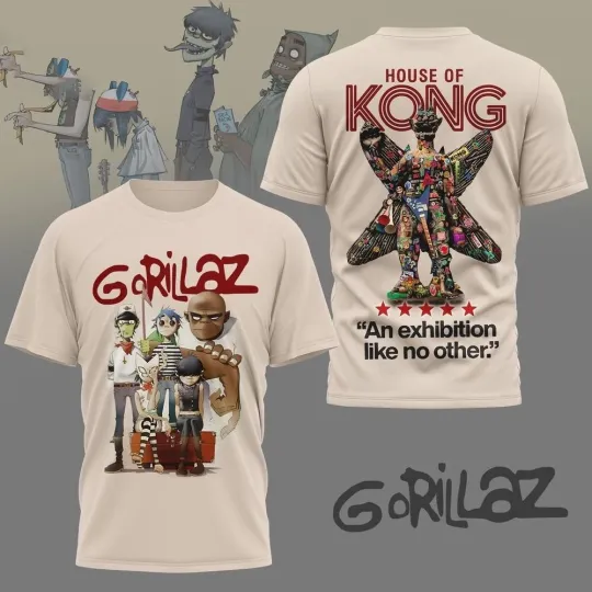 Discover Gorillaz House of Kong 2025 Tour 3D T Shirt