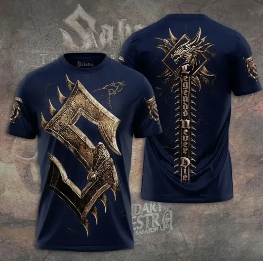 Anniversary Of Sabaton Band Legends Never Die Tour 3D T-Shirt