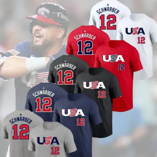Discover US STOCK - Kyle Schwarber #12 USA Baseball 2026 World Classic Fan T-Shirt S-5XL