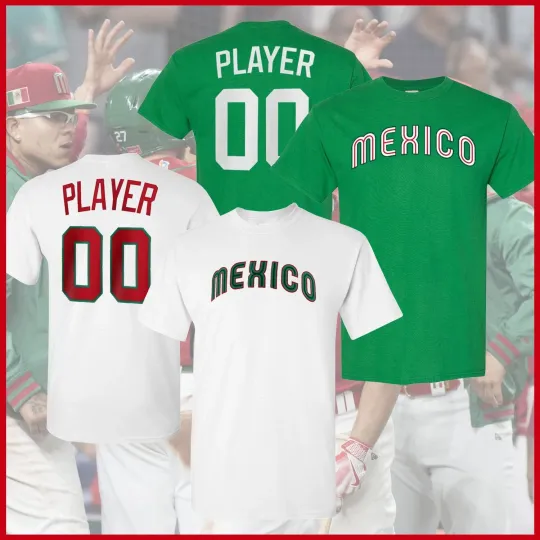 Discover Personalized Mexico Baseball 2026 World Baseball Classic Reprint Gildan T-shirt