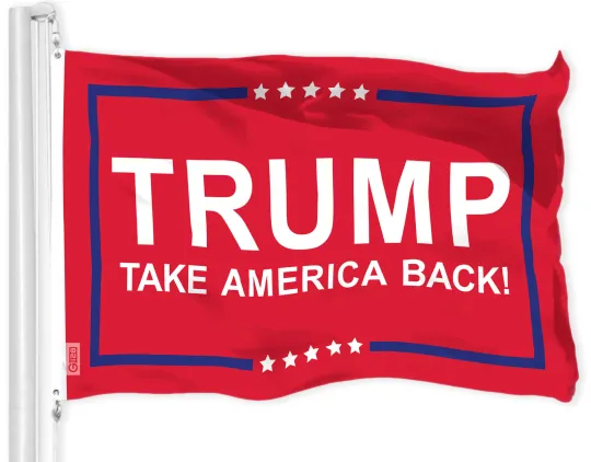 Discover G128 Trump Take America Back Red Flag 3x5 Ft LiteWeave Printed 150D Polyester