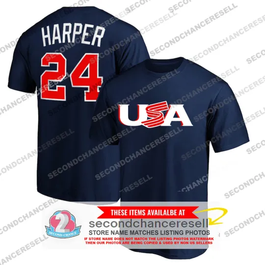 2026 World Baseball Classic USA Baseball Bryce Harper #24 T Shirt