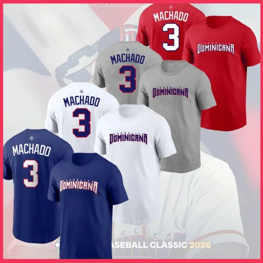 Discover SALE!! Manny #3 Machad0 Dominican Republic 2026 World Baseball Name & Number Tee