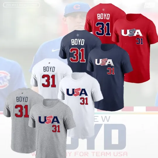Discover HOT! Matthew Boyd #31 Team USA 2026 World Baseball Classic Name & Number Full Sz