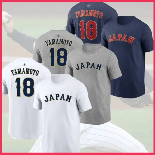 Discover HOT!! Yoshin0bu #18 Yamam0to Japan 2026 World Baseball Classic Name & Number Tee