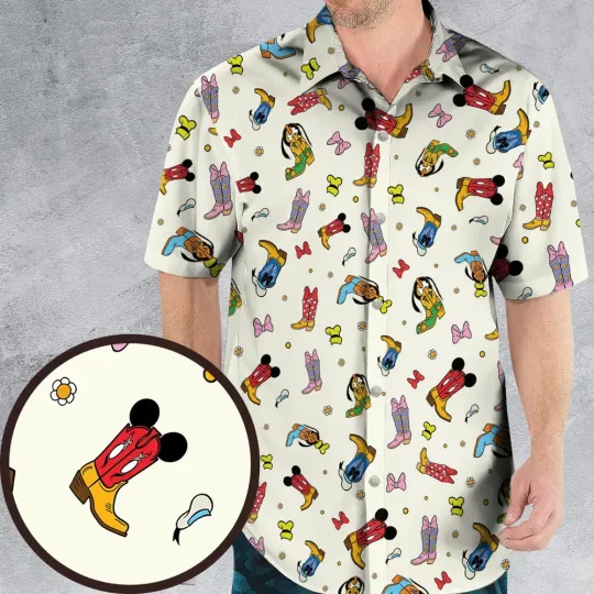 Discover Cowboys Boot Magic Kingdom Hawaiian Shirt