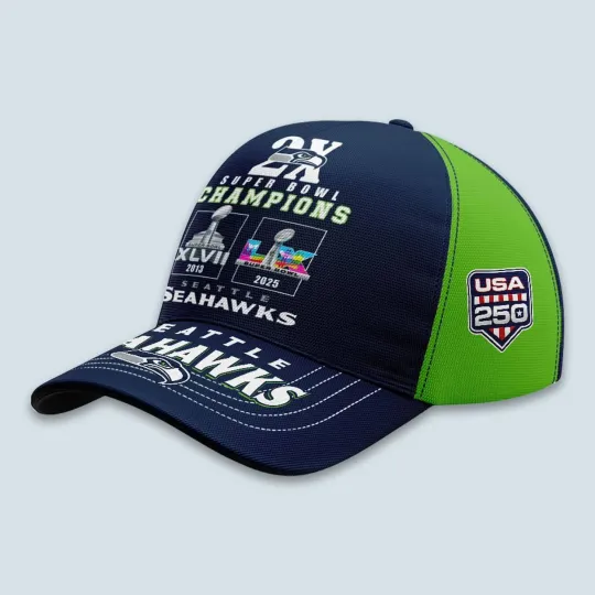 Discover 2026 Seahawks 2x Super Bowls Champions Cap