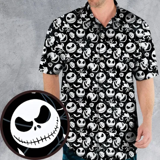 Discover Jack Skellington Hawaiian Shirt, Button down unisex adults S-5XL