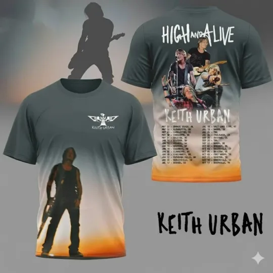 Discover Keith Urban Tour 2025 High And Alive AOP 3D Shirt Unisex S-5XL CR908