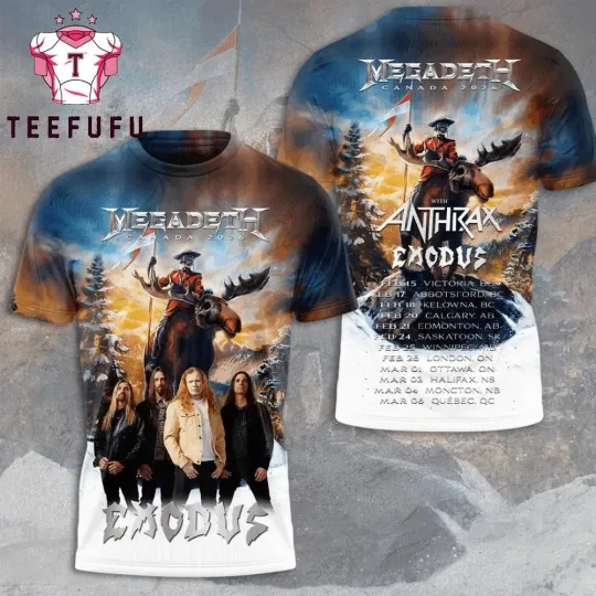 Discover Megadeth Vic Rattlehead Tour Design 3D T-Shirt All Size S-2345XL AOP Shirt