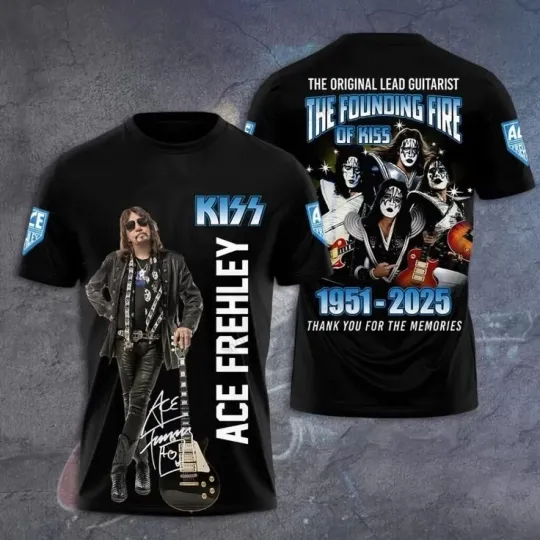 Discover 2026 New Design Rock Kiss Ace Frehley Band 3D Print T-shirt BL1126