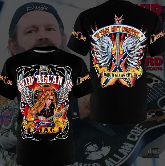 Discover New David Allan Coe World Tour 3D T-shirt S to 5XL 2F1055
