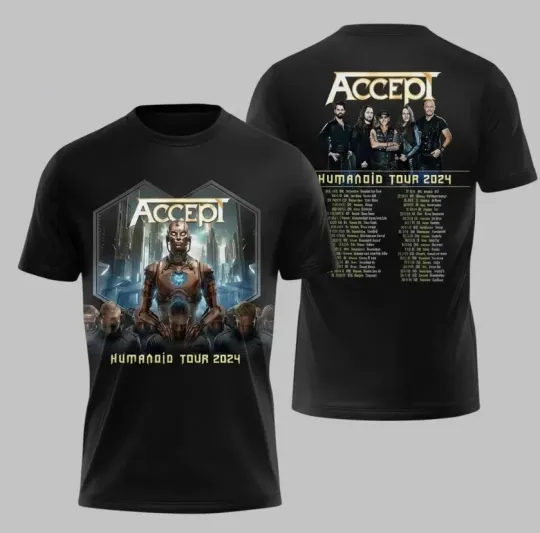 Discover Accept Band Music Tour 2024 T-shirt All Size S to 5XL 3D