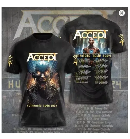 Discover Accept Iconic Metal Artwork 3D T Shirt All Size For Men Women