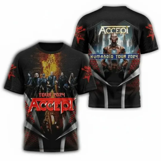 Discover Accept Humanoid Tour 2024 For Fan 3D T-shirt S to 5XL