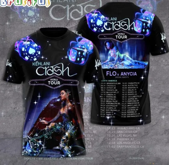 Discover Kehlani Crash World Tour 3D T-Shirt All sizes AOP
