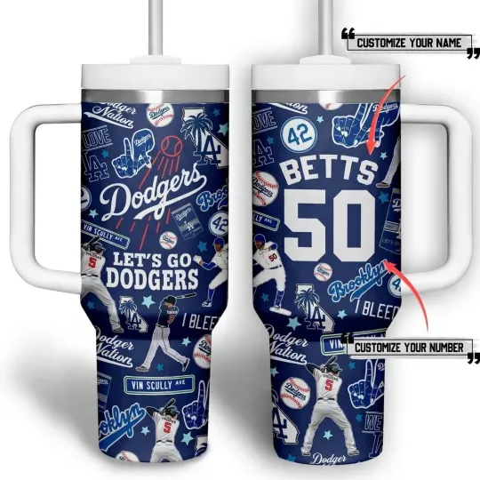 Discover LA Baseball Fan Gift 40oz Insulated Tumbler with Handle