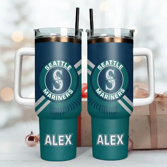 Discover Custom Seattle Baseball Fan Gift 40oz Insulated Tumbler with Handle