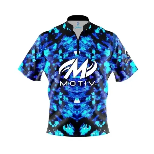 Discover Custom Name Motiv Blue Psychedelic Funk Bowling Jersey Shirt All Size S-5XL