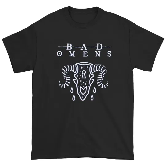 Discover Men's Bad Omens Ram Skull Slim Fit T-shirt Medium Black