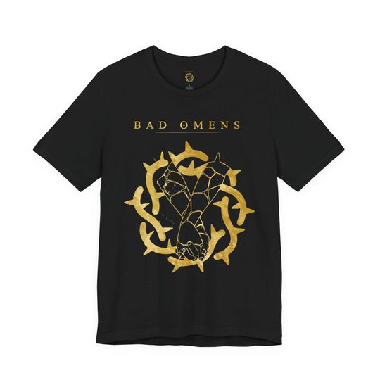 Discover Omens logo T-Shirt | Gold Crest Graphic Tee