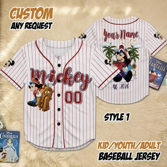 Discover Personalized Mickey Mouse Cruise Line 2026 Summer Vacation Baseball Jersey Shirt