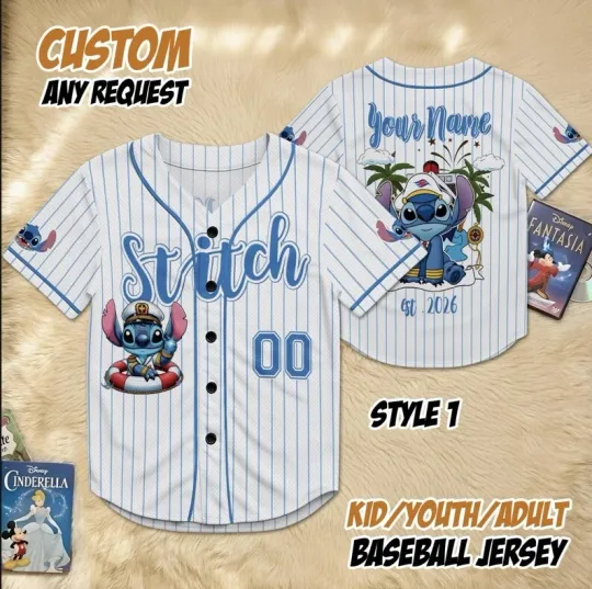 Discover Personalized Stitch Cruise Line 2026 Summer Vacation Baseball Jersey Shirt