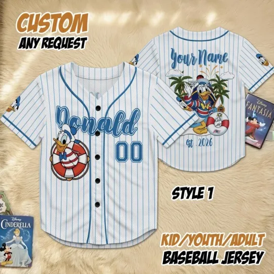 Discover Personalized Donald Duck Cruise Line 2026 Summer Vacation Baseball Jersey Shirt