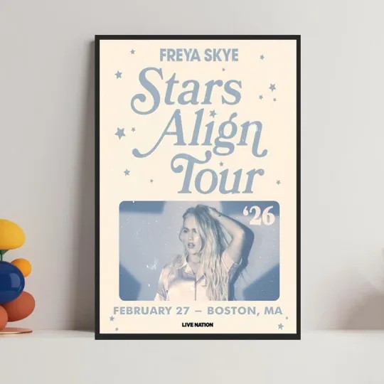 Discover Freya Skye Stars Align Tour Feb 27 2026 Boston MA Music Concert Decor Poster