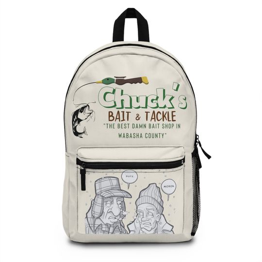 Grumpy Old Men Movie Backpack Chucks Bait Shop Wabasha County Putz Schmuck Moron Quotes Midwest Minnesota Gifts Travel School Work Bag