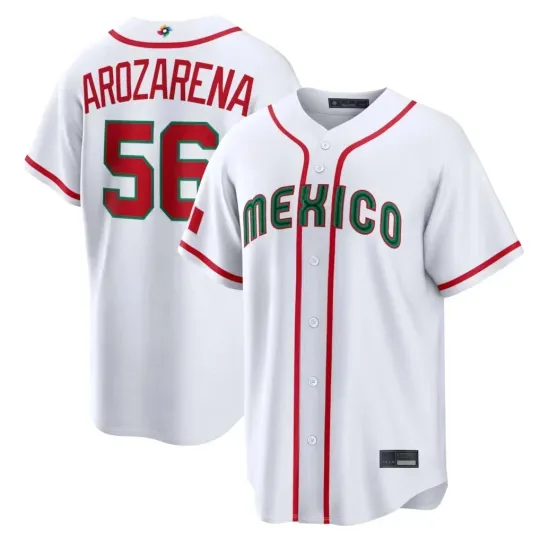 Discover #56 Arozarena 2026 Mexico Team World Baseball Classic Printed Jersey
