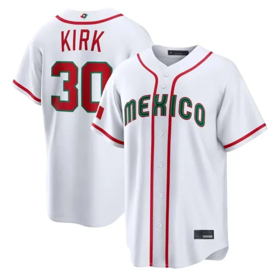 Discover #30 Kirk  Mexico Team World Baseball Classic 2026 Printed Jersey
