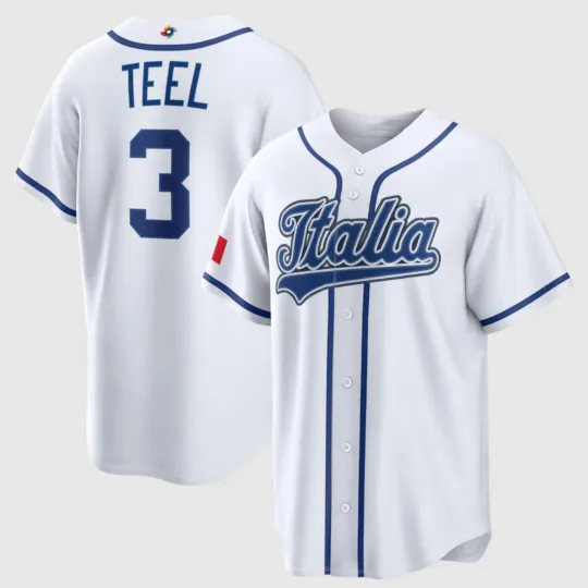 Discover #3 Kyle Teel Jersey Men's Italy Baseball White 2026 World Baseball Classic