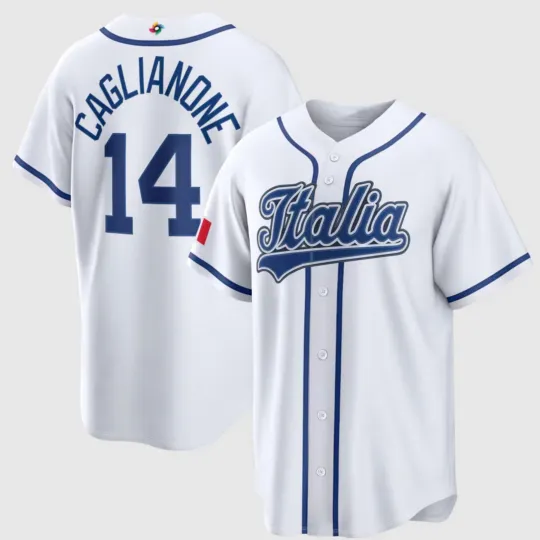 Discover #14 Jac Caglianone Jersey Men's Italy Baseball White 2026 World Baseball Classic
