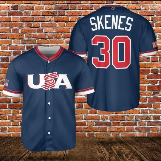 Discover Men's USA Baseball Paul Skenes Navy 2026 World Baseball Classic Jersey XS-5XL