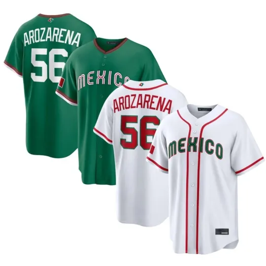Discover Randy #56 Arozarena 2026 World Classic White And Green - All Printed Jersey MEN