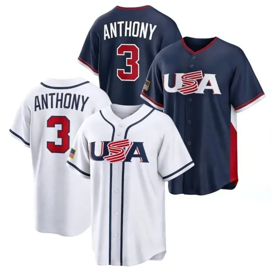 Discover Roman #3 Anthony 2026 World Classic White And Navy - All Printed Jersey