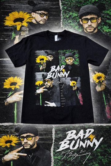 Discover Vintage Bad Bunny Flowers T-Shirt