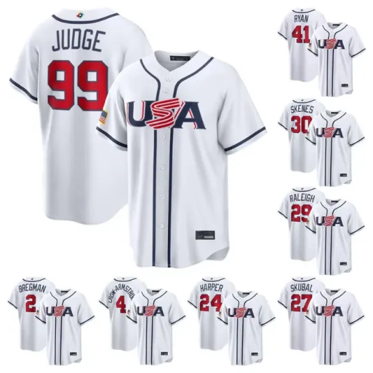 Discover Men's USA Baseball White 2026 World Baseball Classic Printed Jersey