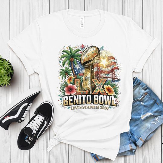 Discover Benito Bowl 2026 Shirt,Football Fan T-Shirt,San Francisco Football 2026,Bad Bunny Fan Merch