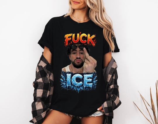 Discover Bad Bunny Fuck Ice Unisex Shirt, Retro Comfort Colors Bad Bunny Abolish Ice T-Shirt