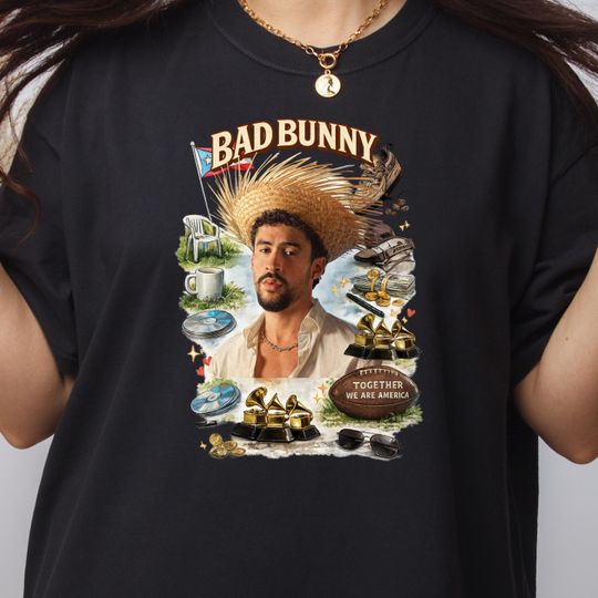 Discover Bad Bunny Shirt, Benito Halftime Show Football Tee, Together We Are America Bowl Shirt, Bad Bunny Tour Fan Gift