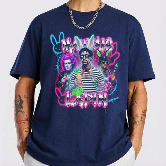Discover Mauvais Lapin Bad Bunny Parody T-Shirt Rabbit Graphic Streetwear