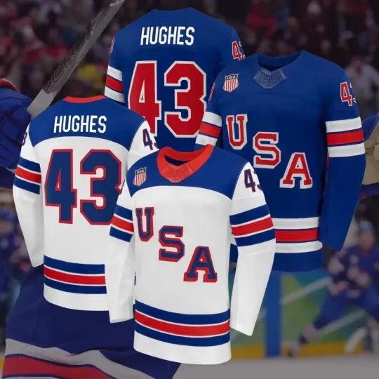 Discover Quinn #43 Hughes Home 2026 Winter White And Royal - All Printed Jersey